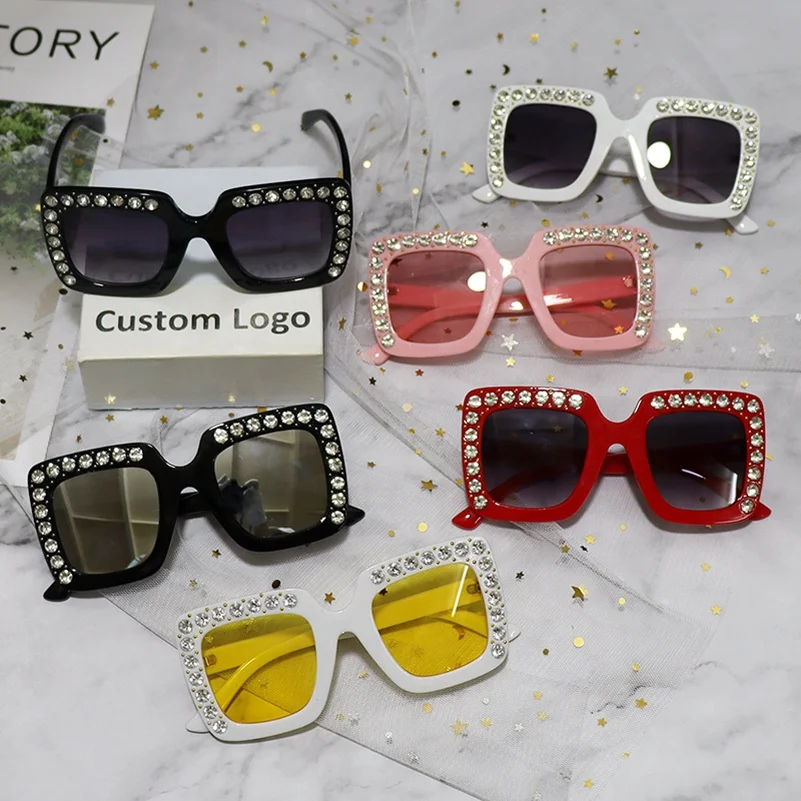 

Fashion Personality Square Diamond Children Sunglasses Plastic Frame Glasses 1830 Wholesale Manufacturers Sunglasses, 6 colors