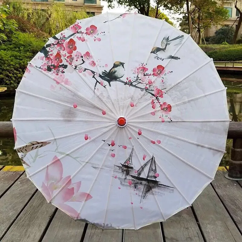 

Promotion Chinese oil paper umbrella cheap price beautiful pattern handmade umbrella parasol for wedding event decoration party