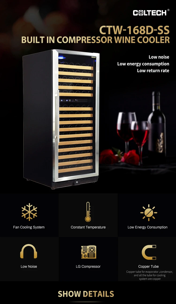  stainless steel dual zone wine fridge for sale kitchen
