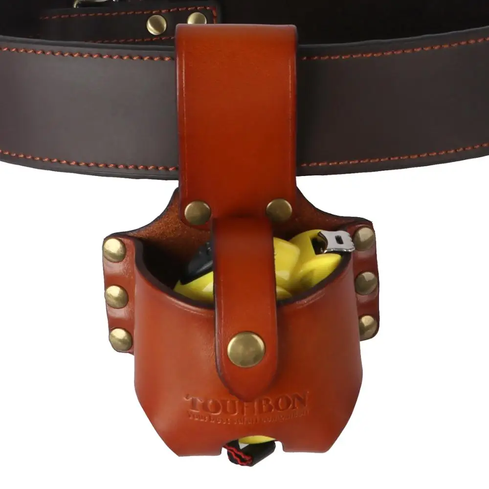Genuine Leather Band Tape Holder Line Tape Measure Holders Pouch