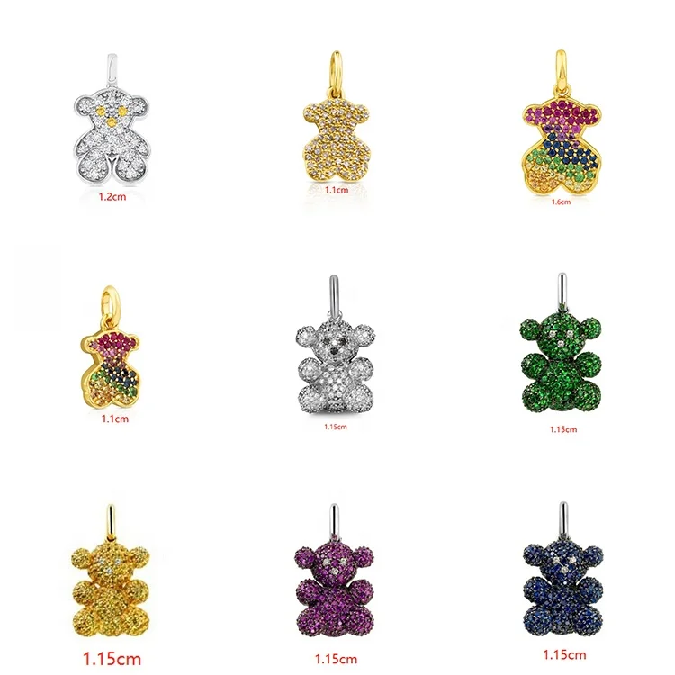 

S925 silver and 18 k gold plated gem sweet pendants and all kinds of bright color gem pendant jewelry in Spain