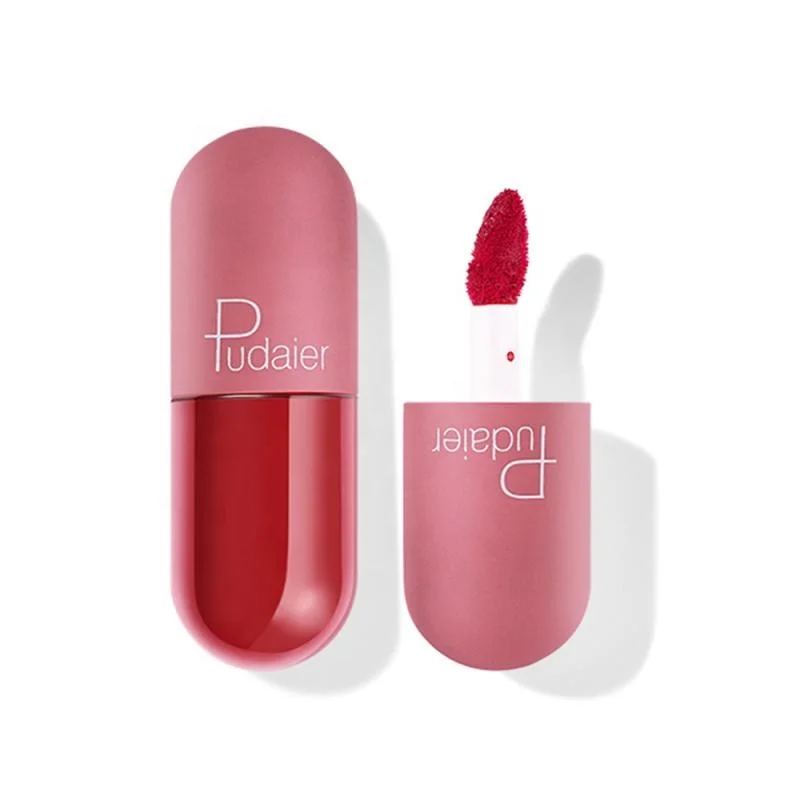 

Pudaier 18 Colors Mini Capsule Pill Shaped Lipstick Long Lasting Waterproof Multicolor Portable Cpnvenient Matte Liquid Lipgloss