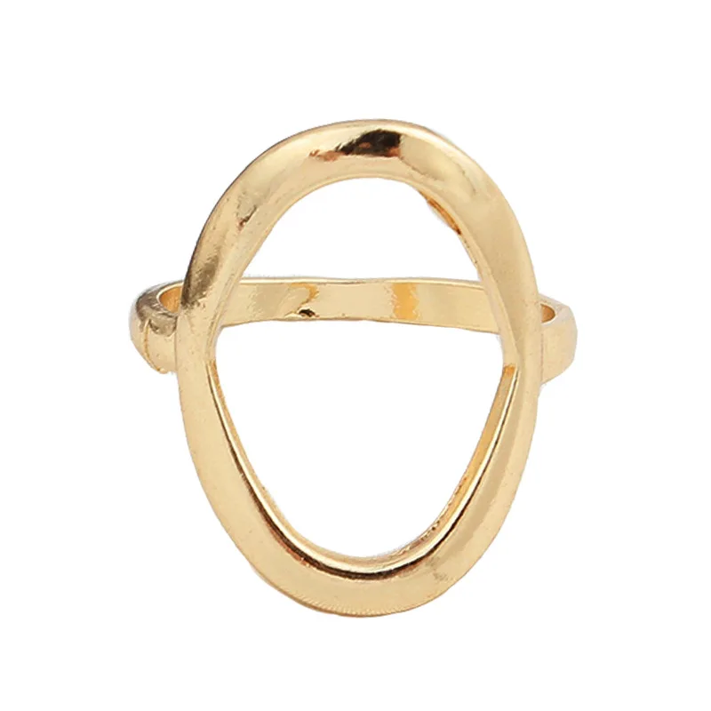 

Korean Simple Temperament Fashion Metal Circle Stacking Hoop Ring Opening OT-Buckle Round Finger Ring