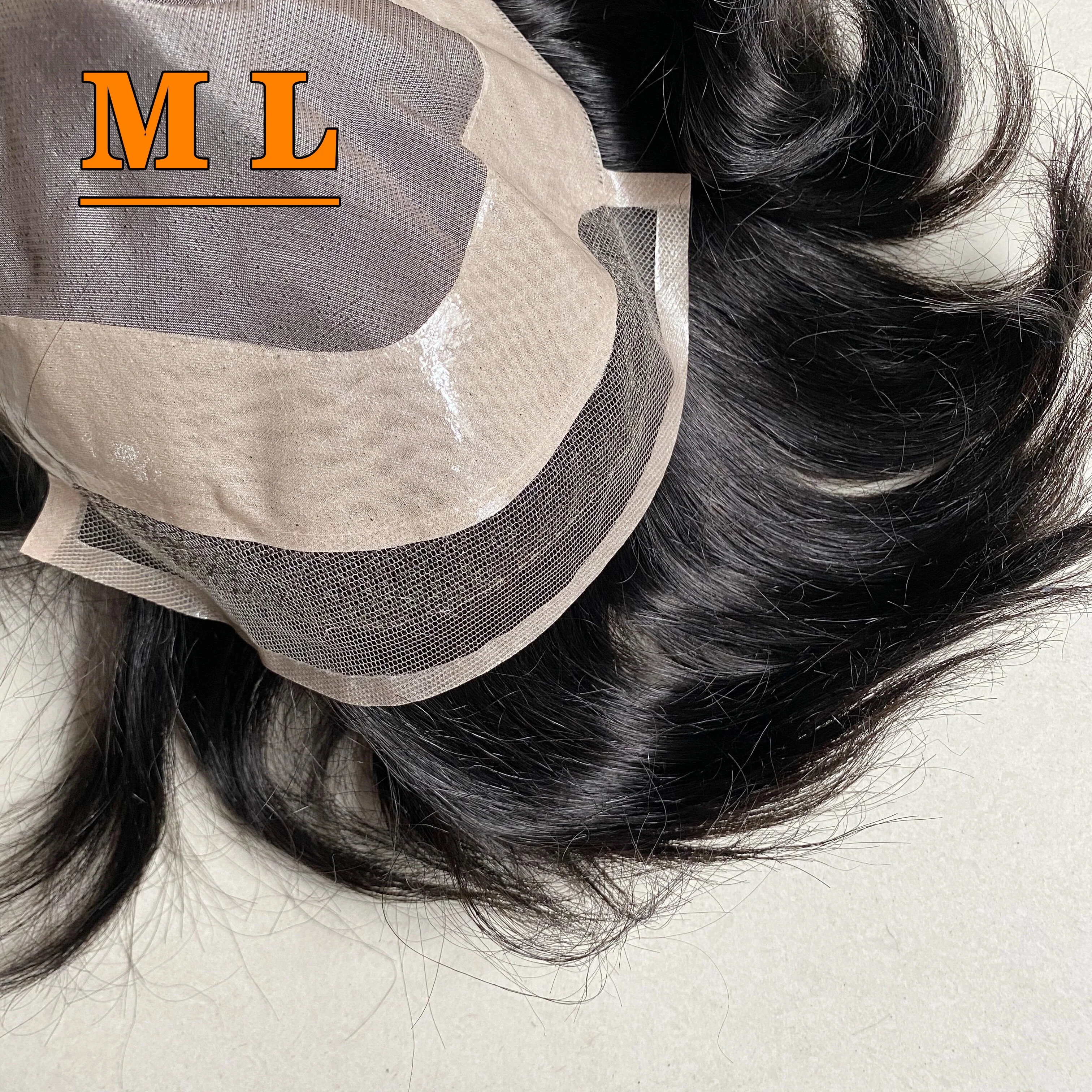 

7*9 mono & Pu with Swiss lace Men Toupee 1b Straight Toupee Man Daily Use Toupee