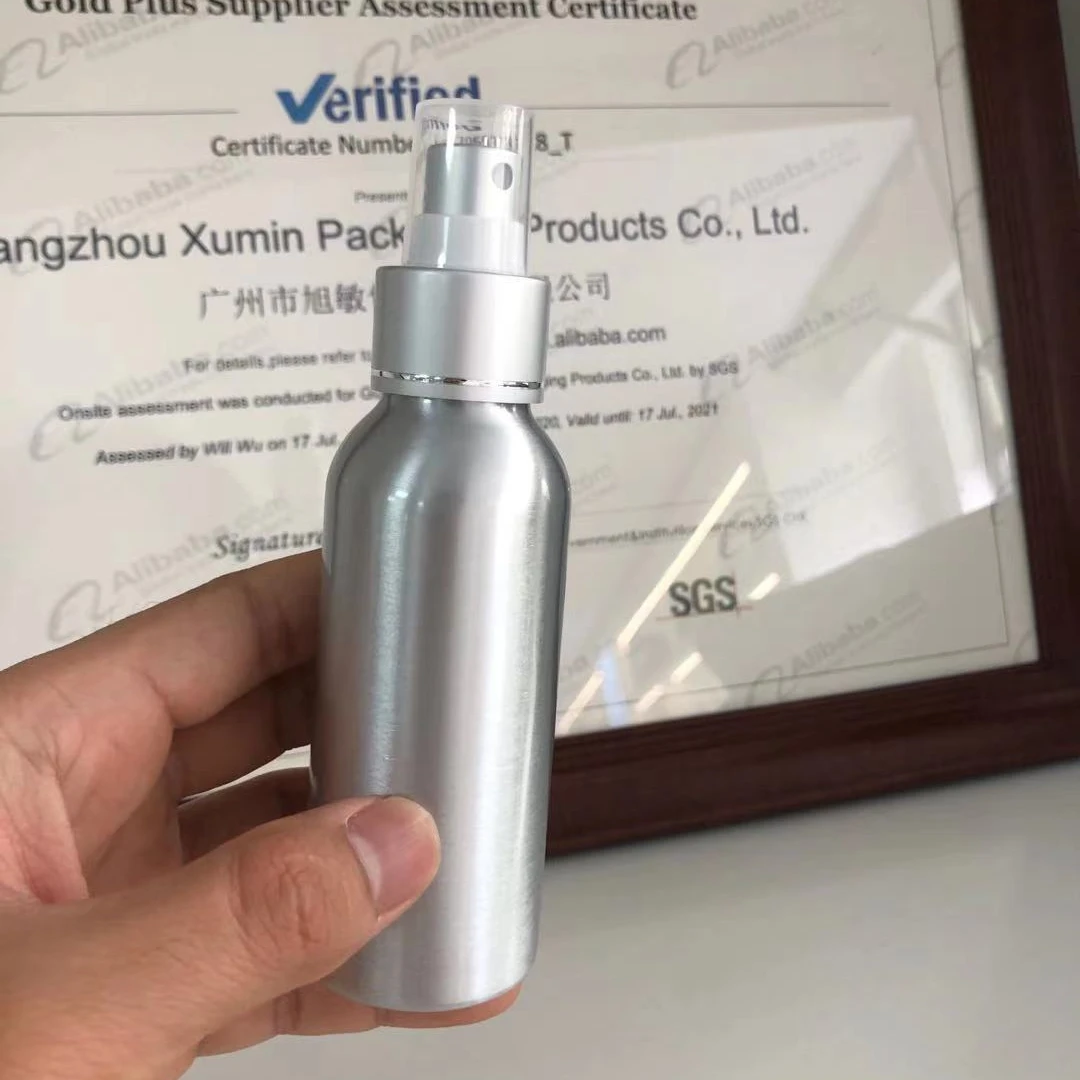 

luxury Wholesale cosmetic packaging spray bottle 30ml 50ml 100ml 120ml aluminium spray bottle