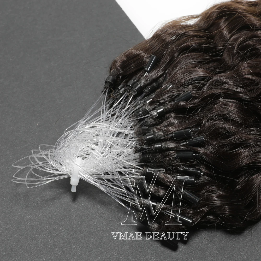 

Vmae Virgin Brazilian #1b #2 #4 Brown 100g 1g/s 3A 3B 3C Kinky Curly Keratin Micro Loop Ring Human Hair Extensions