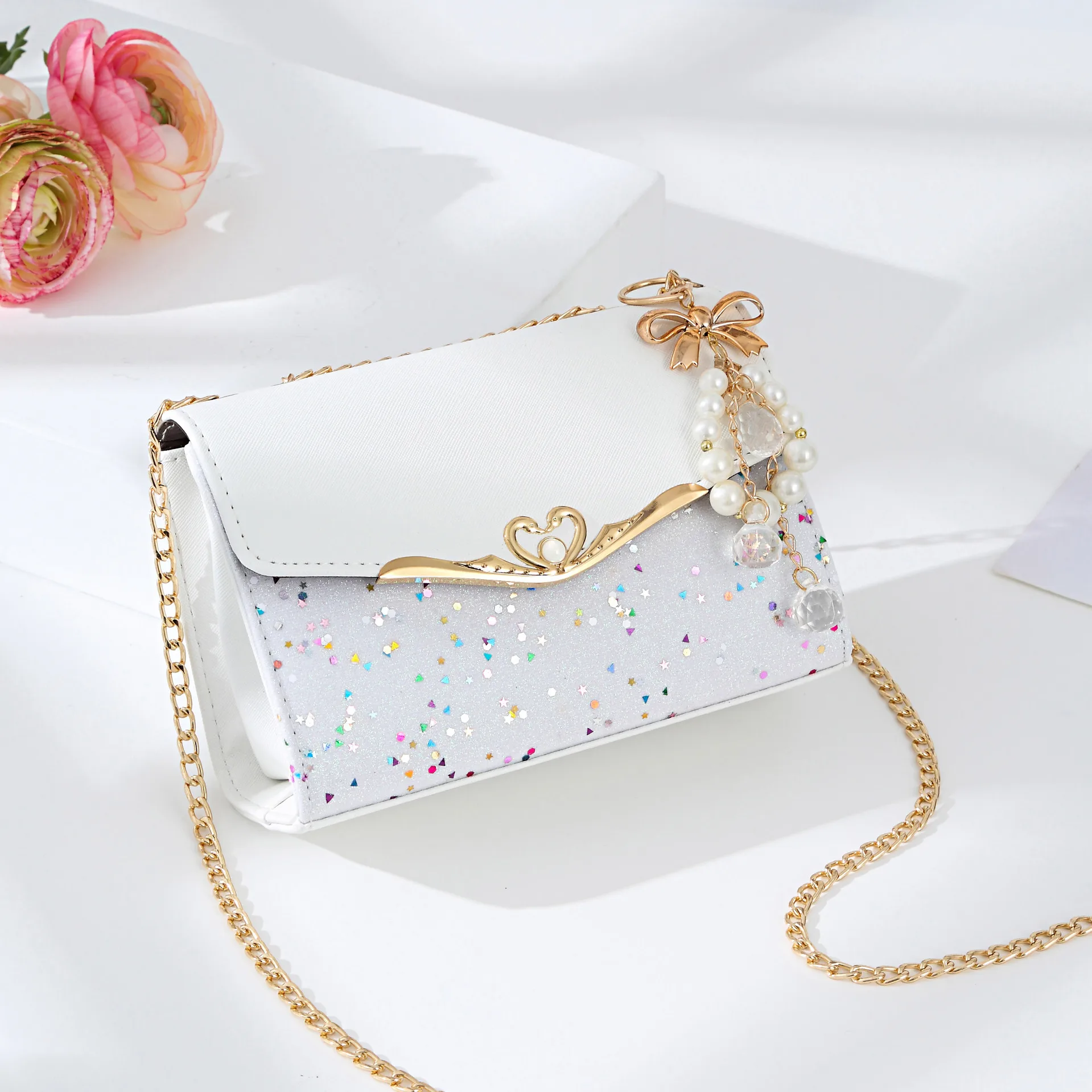 

2021 latest ladies fashion handbags sling girls bag new single shoulder messenger bag fashion all-match chain bag handbag, As picture