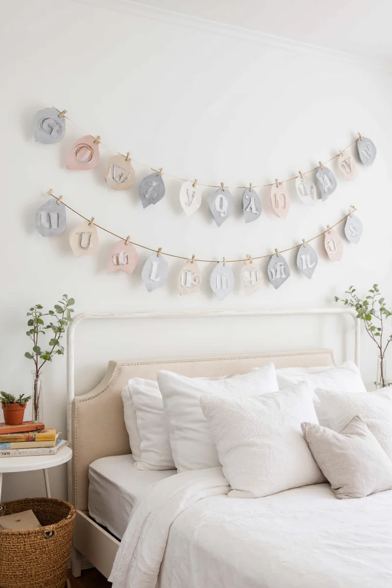 Name signage above bed