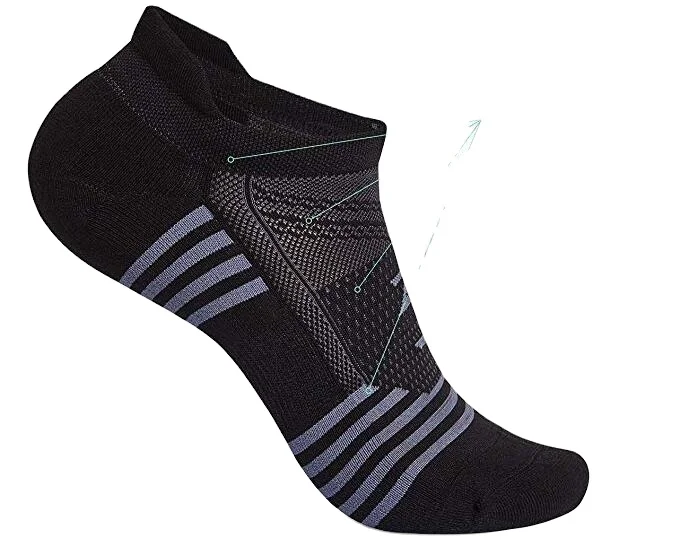 

Arch support Athletic Running Socks with heel tab, White/black/blue/red