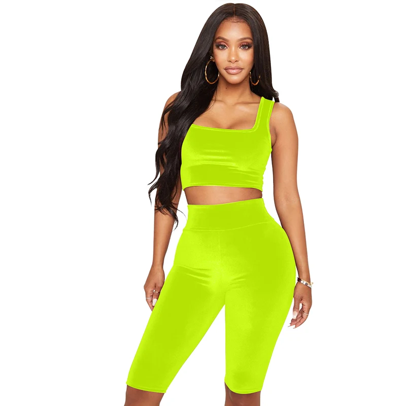 

TOB Women's Two Pieces Tank Crop Top Outfit Velvet Bodycon Club Shorts Set AM123