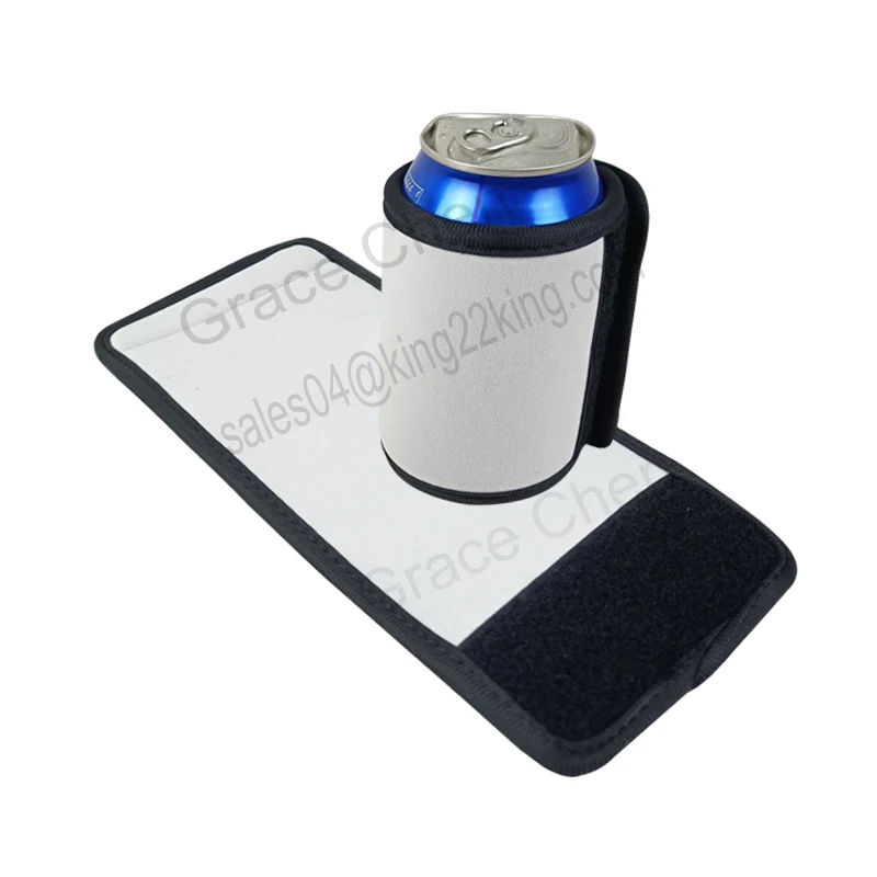 

Neoprene can cooler wrap with hook & loop closure slap can sleeve sublimation blanks