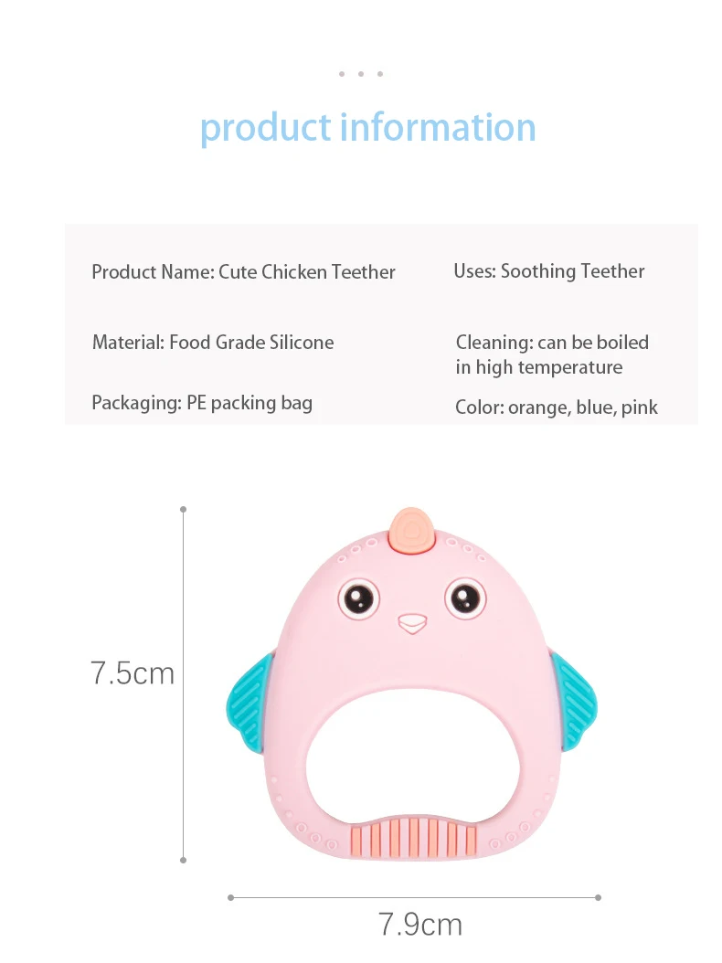 silicone baby teether soft