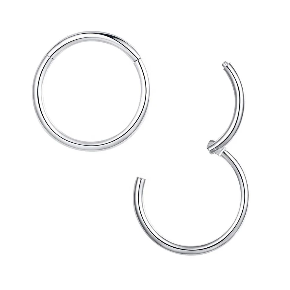 

316L Surgical Steel Piercing Titanium G23 Hinged Segment Ring Septum ring, Gold, steel, black