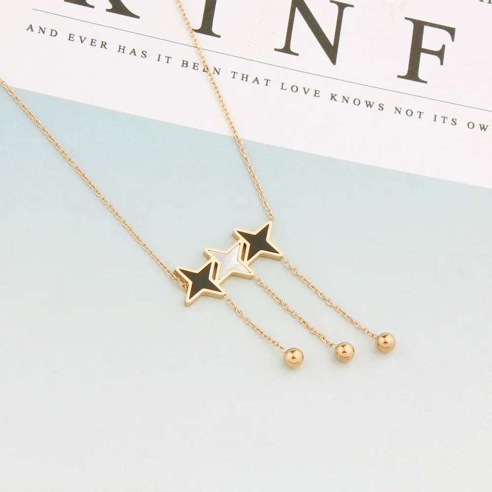 

Fashion Trendy Star Chain Tassel Vogue Not Faded Color Women Necklace