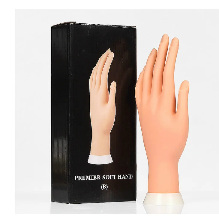 

BIN Nail Hand Practice Model Positionable Soft Plastic Hand for Nail Art Training