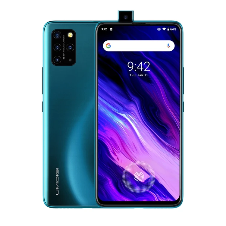 

Fashion Smartphone UMIDIGI S5 Pro 6GB 256GB Helio G90T Android phone Quad Back Cameras + Pop-up Front Camera(Ocean Blue)