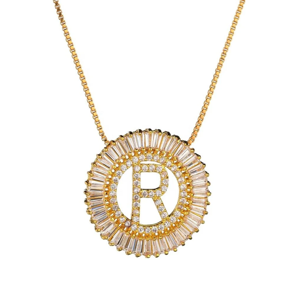 

Jiushang fashion rose gold platinum initial gold letter collares de mujer necklace