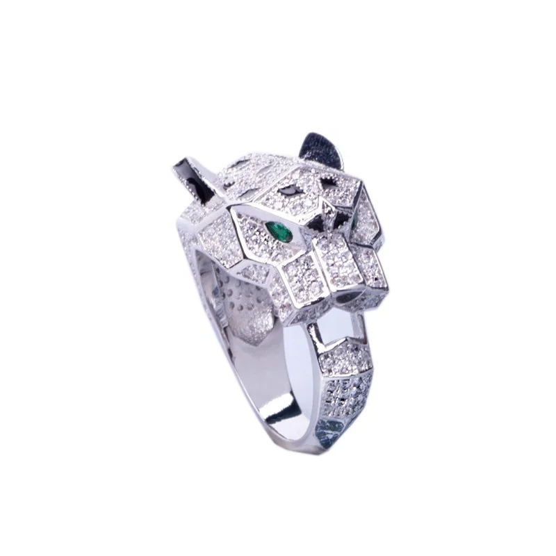 

High quality fashion Leopard head ZIRCON Ring gold plate jewelry set