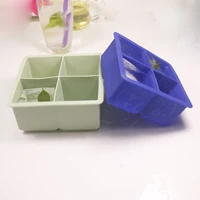 

FDA passed easy-released 4 capacity square ice ball maker silicone ice cube tray mold