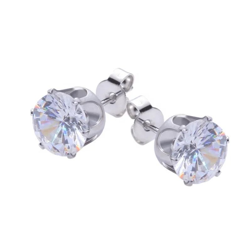 

Fashion stainless steel CZ earring stud