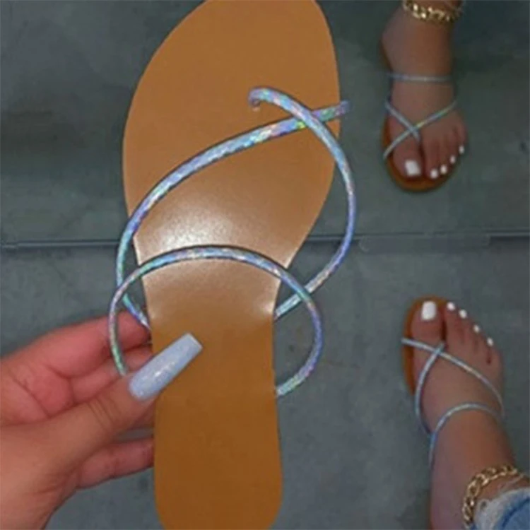 

2020 new hot style series outdoor pu simple flat fashion women's sandals