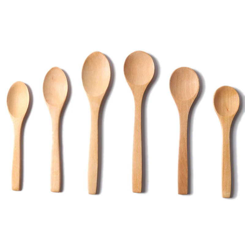 

Manufacturer Wholesale Wooden Spoon Custom Logo Honey Jam Coffee Tea Spoon for Kids, Natural wood