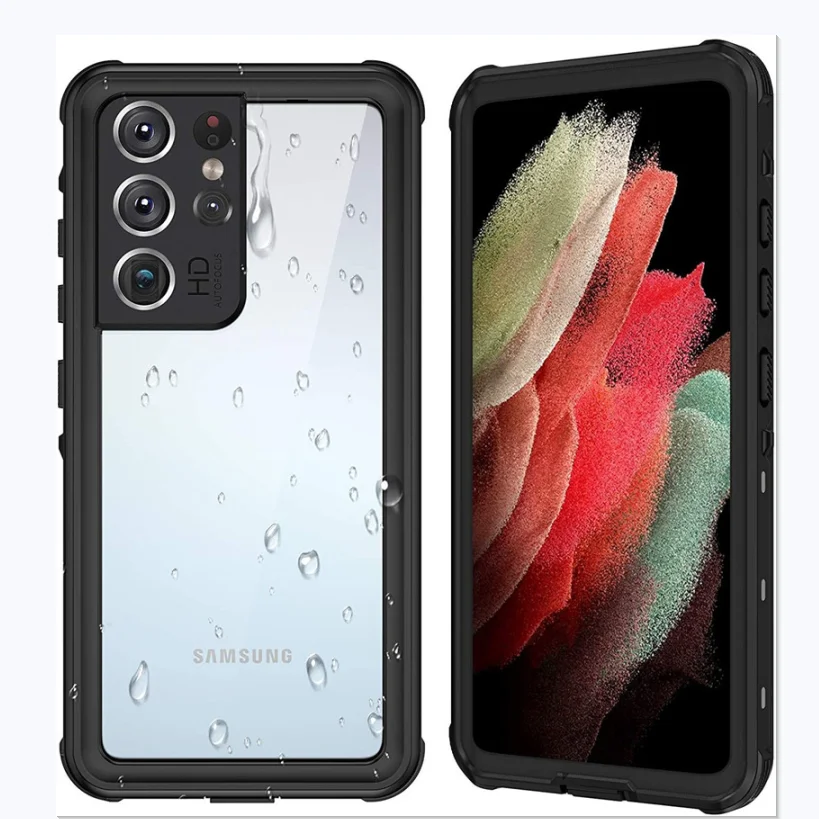 

RedPepper for Samsung Galaxy S21 Ultra 5G Waterproof Case, Built-in Screen Protector IP68 Underwater Full Body Seal Cover Clear, As the following photos