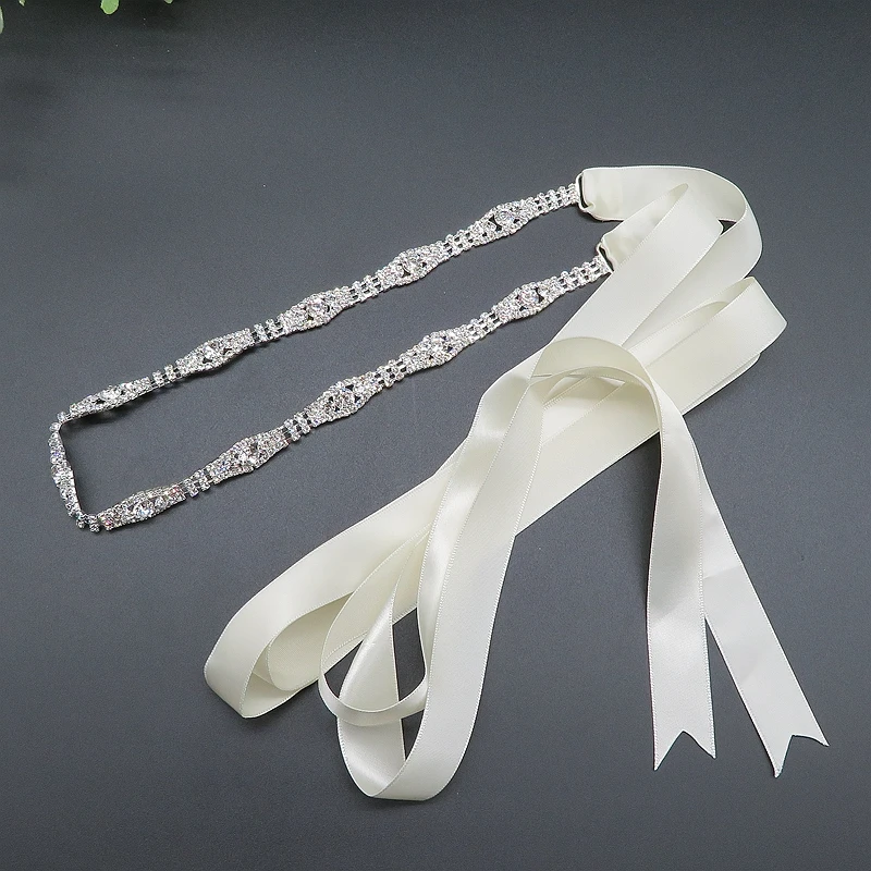 

Fancy Silver Rhinestone Chain Crystal Bridal Wedding Belt for Women Bride Bridesmaids Evening Dresses