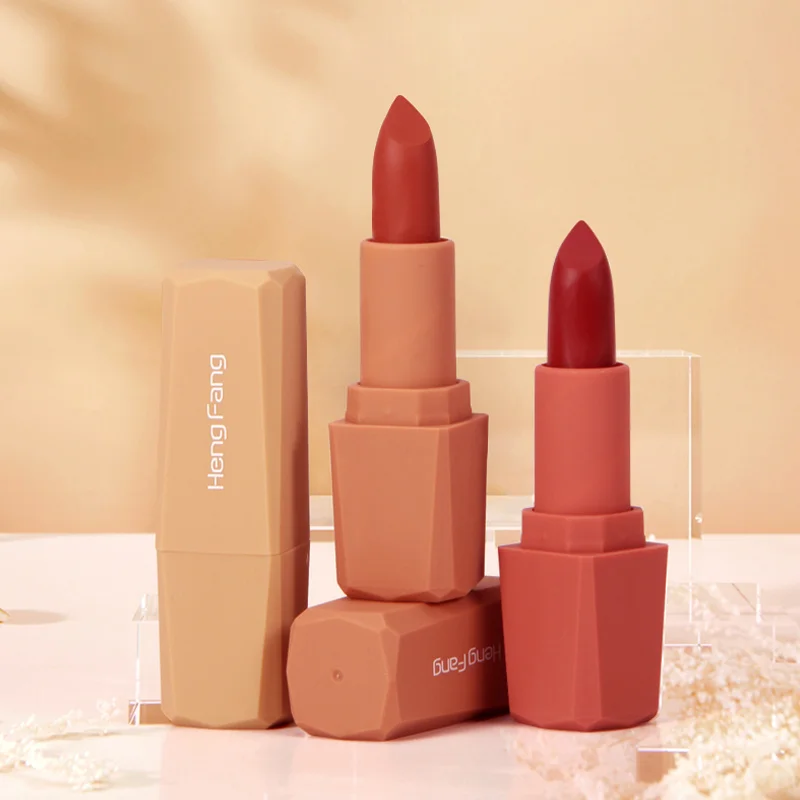 

Hengfang Mousse velvet lipstick beauty lipstick Suitable for lady matte lipstick private label chocolate makeup, 3 colors