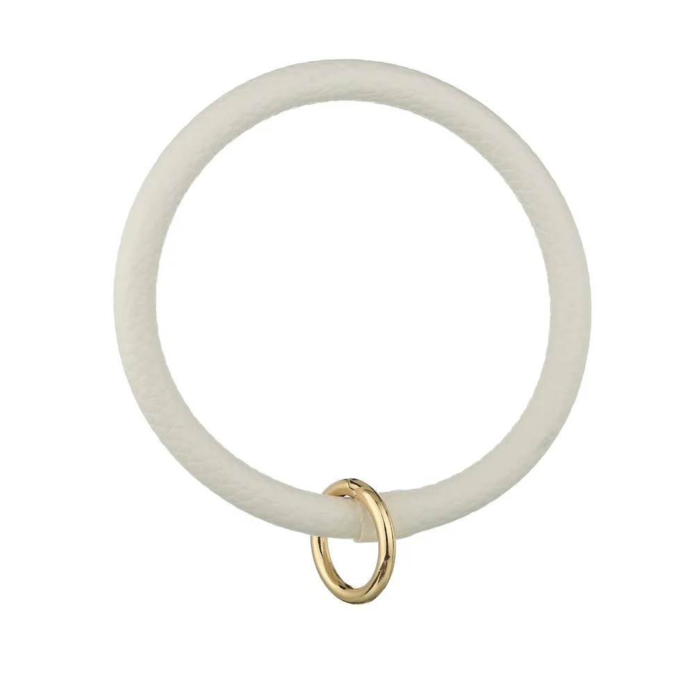 

Wholesale 2019 leather o key ring custom circle bracelet wristlet keychain, Picture