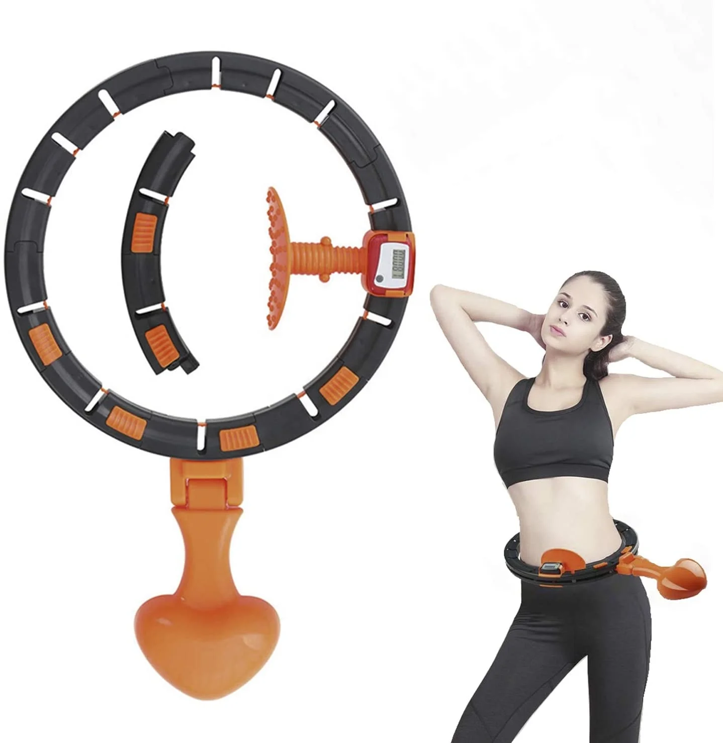 

Massage Smart Hul Hoop Intelligent Auto Spinning Hul Hoop Detachable Adjustable Weighted Hu Hoops for Adults Fitness Abdomen