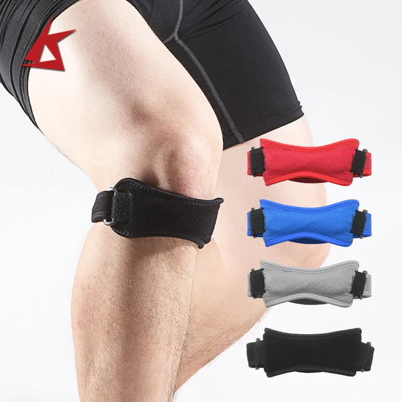 

Ks-2001#Hot sale adjustable elastic knee patella support strap brace, Black or as customed