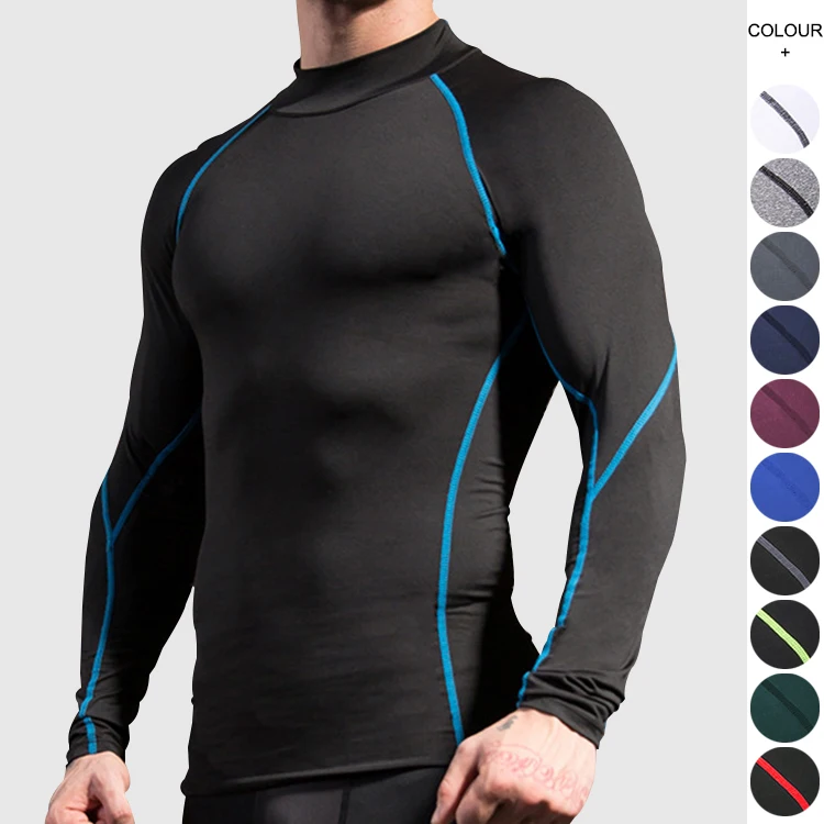 

Wholesale Fitness Quick Dry Men Long Sleeve Running Sports Plain Men Thermal Muscle Gym Compression Clothes