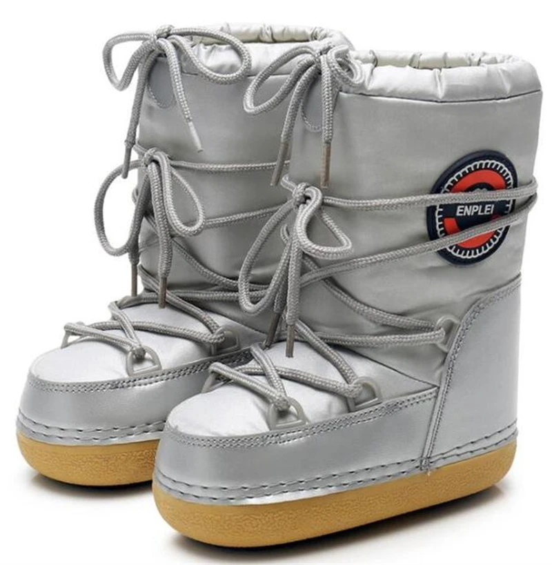 

Dropshipping Custom Logo 2021 Unisex Snow Boots Waterproof Winter Cotton Shoes Platform Moon Space Boots Casual Warm Footwear