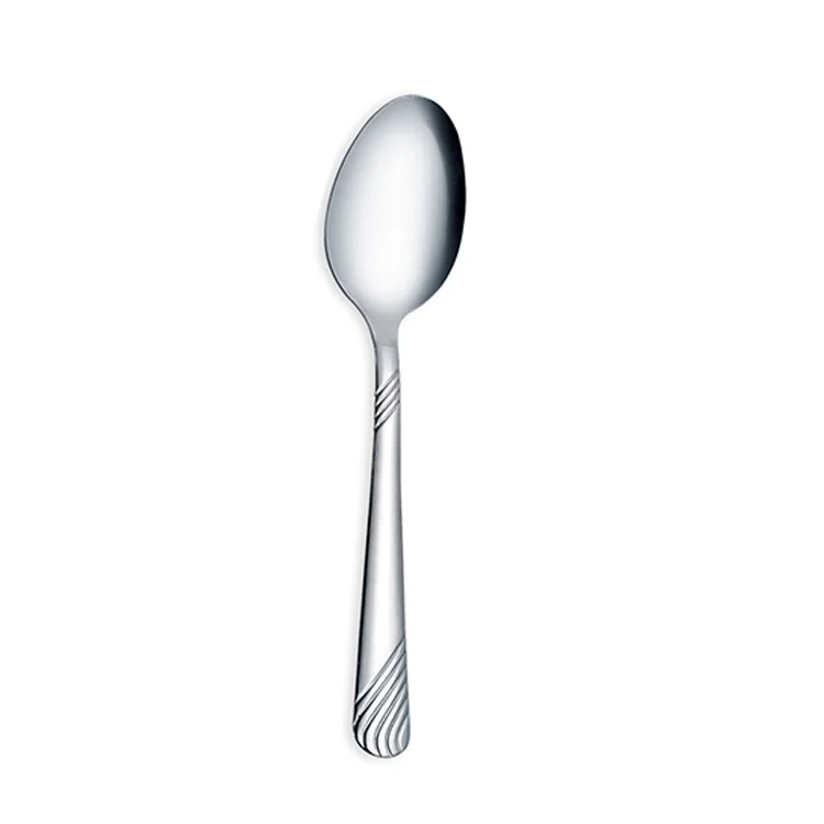 

H005 Factory directly supply stock Stainless steel Spoon with Logo dozen Packaging, Silver