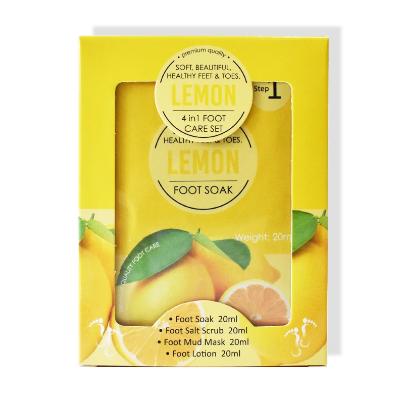 

Sour Lemon Crystal Mud Sea Salt Mud Mask Foot Cream Luxurious Foot Care Kit Box Available in Seconds