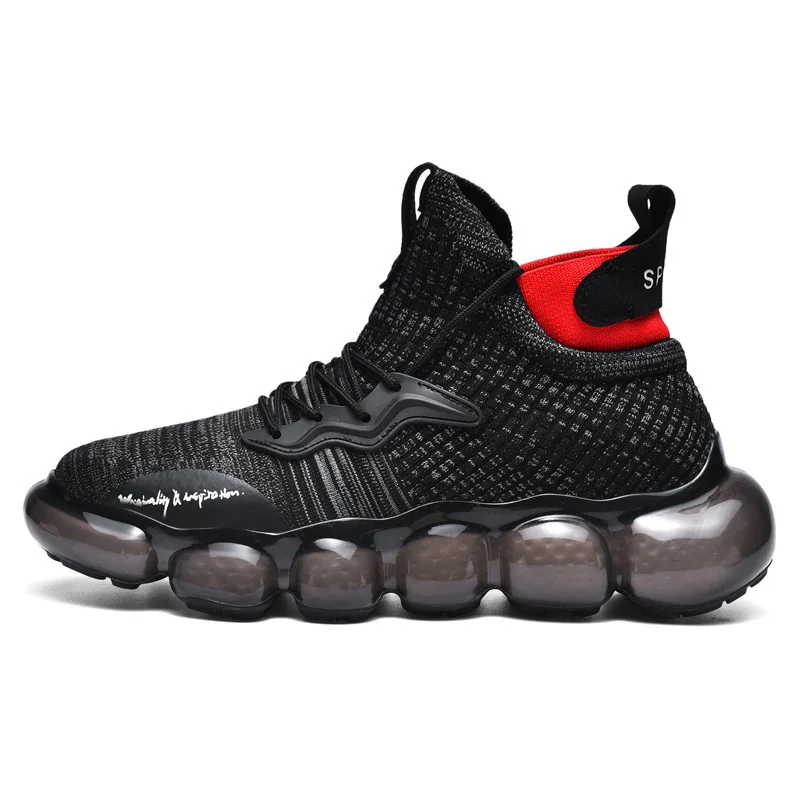 

High top fashion unisex designers white platform chunky air cushion trainers running brand sneakers shoes for mens