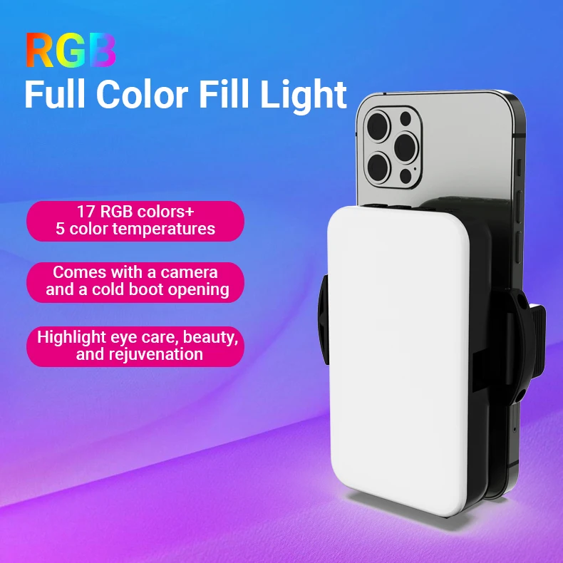 

Pocket Fill Light RGB New 6500K Black Rechargeable DC 5V for Selfie Live Streaming Arrival Full Color 3000-6500K FUNIPICA 115pcs