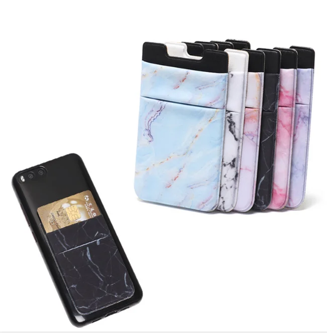 

In stock 3M sticker cell phone card holder pu leather card holder wallet best seller 2021, Black/white/blue/purple /pink