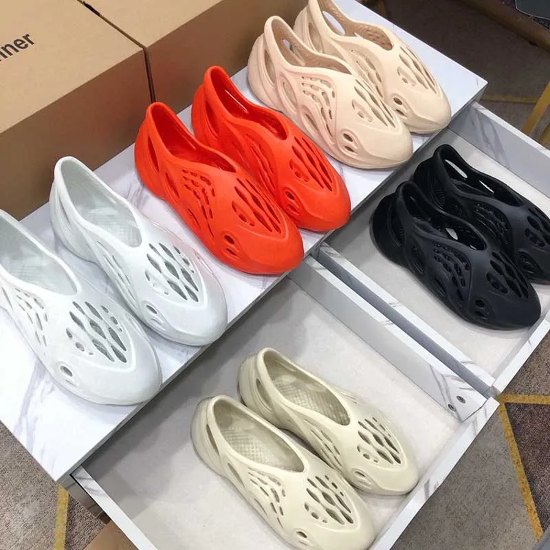 

2021 New Fashion Womens Foam Runner Sandal Mens Light Weight Casual Flat Beach Sandal Size 36-46