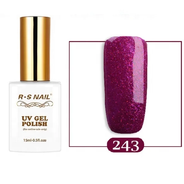 308 color RS nail hot sale in aliexpress  soak off professional salon gel nail polish dried by uv led lamp