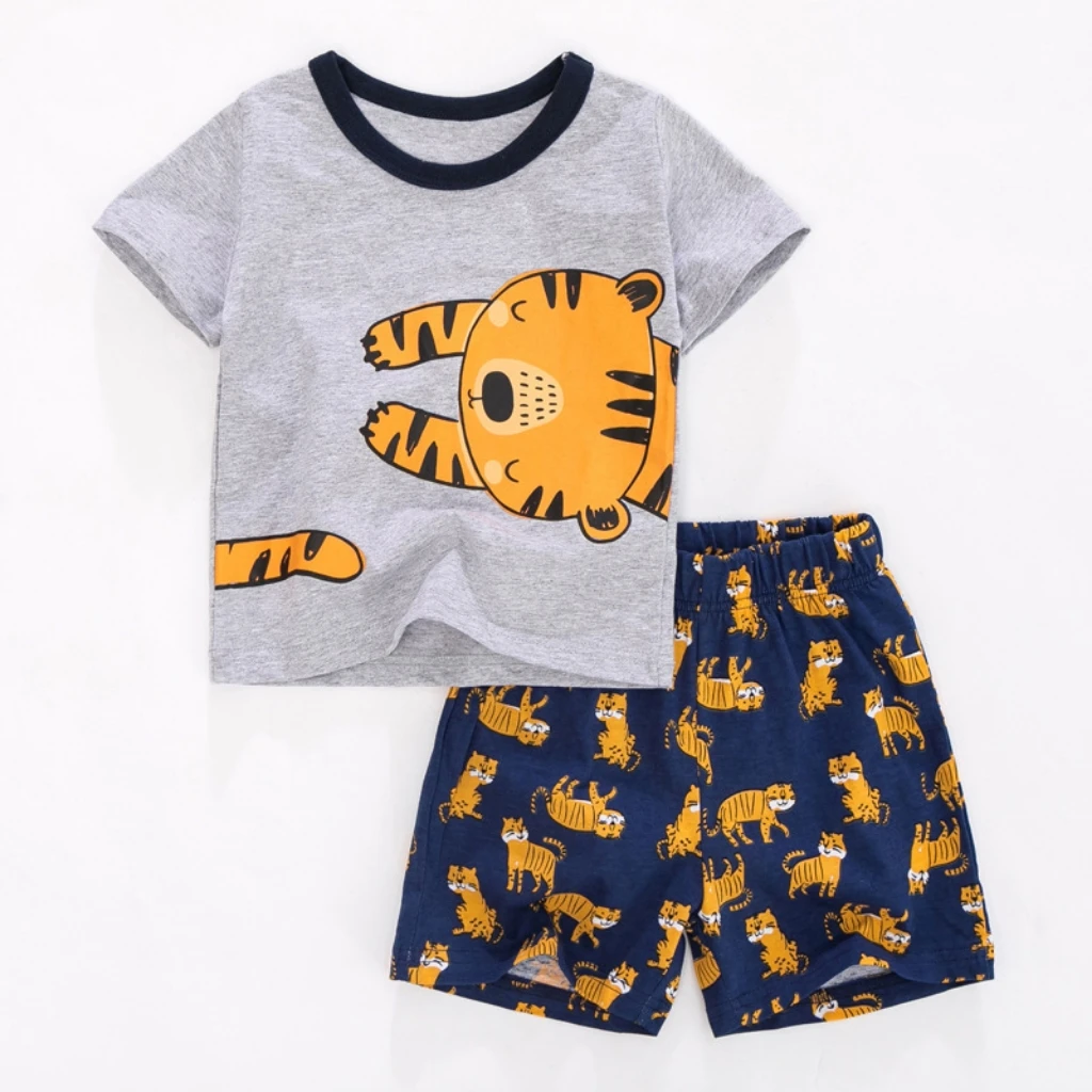 

Summer wholesale children boutique kids clothes short sleeve baby T-shirt boys clothing set, Picture shown