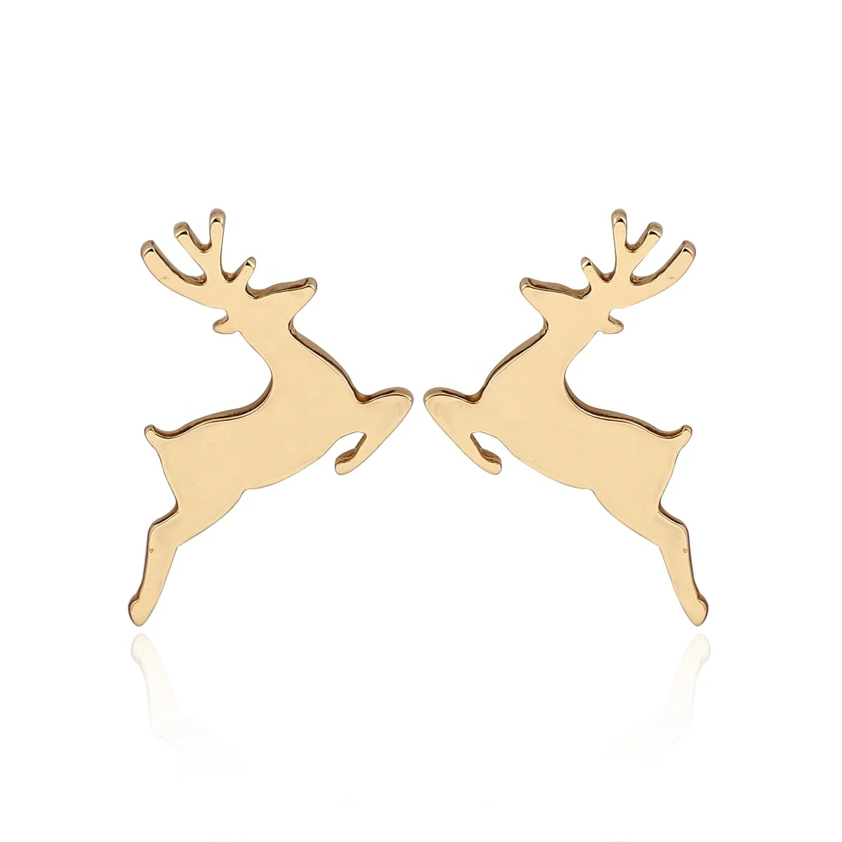 

Wholesale Tiny Cute Earrings Stainless Steel Animal Christmas Deer Stud Earrings