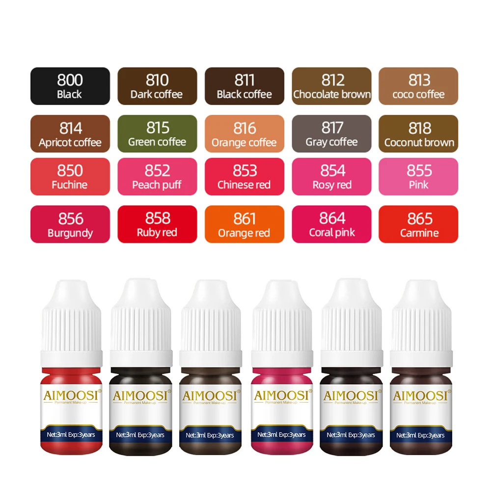 

3ml Tattoo Ink Nano Pigment Milkly Colors For Semi Permanent MakeUp Sets Tint Eyebrow Eyeliner Lips Beauty Microblading Pigments