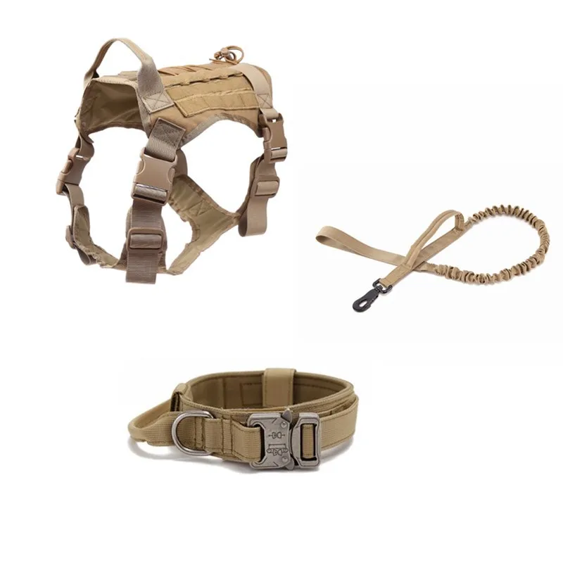 

Puppy Tactical Pet Chest Luxury Adjustable OutdoorLarge Custom Military Training Tactics K9 Leash Rope Vest Set Dog Harness