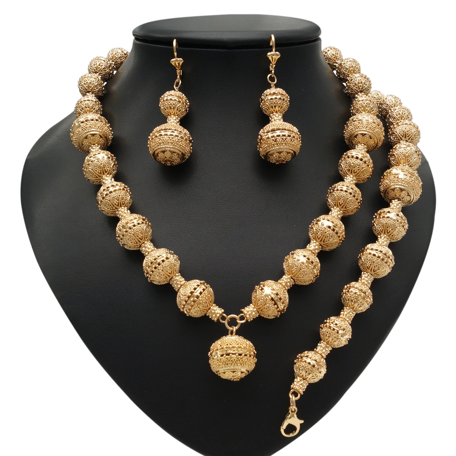 

Yulaili Fashion Gilded Jewelry Set Specially Designed Gold Color Wispy Bead Necklace Set Dubai Womens Favorite Jewelry Sets