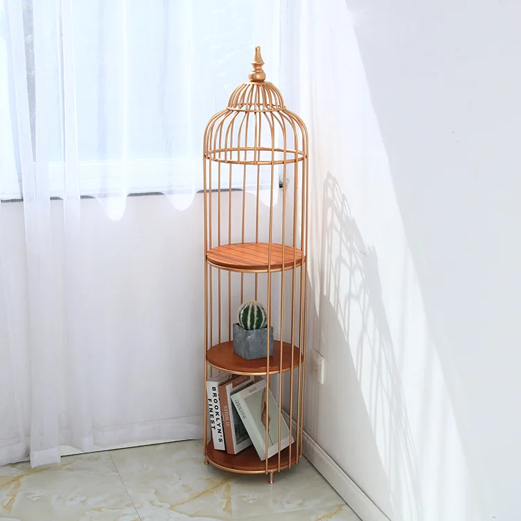 Wrought Iron Bird Cage Decor Home Garden Planter Metal Display Indoor Outdoor Flower Plant Stand 66T060 (1).jpg