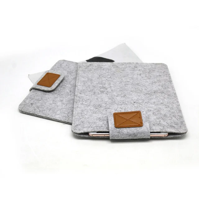 

Wholesale Felt Pouch Made In China Manufacture Custom Logo 15 Inch Felt Laptop Bag Tablet Protective Cover Gray Felt Laptop Bag