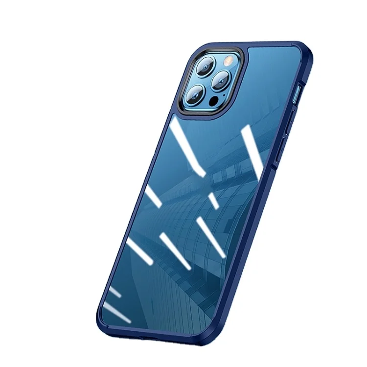 

New Arrival Ice Crystal PC + TPU Shockproof Case For iPhone 12 Pro Max(Blue)