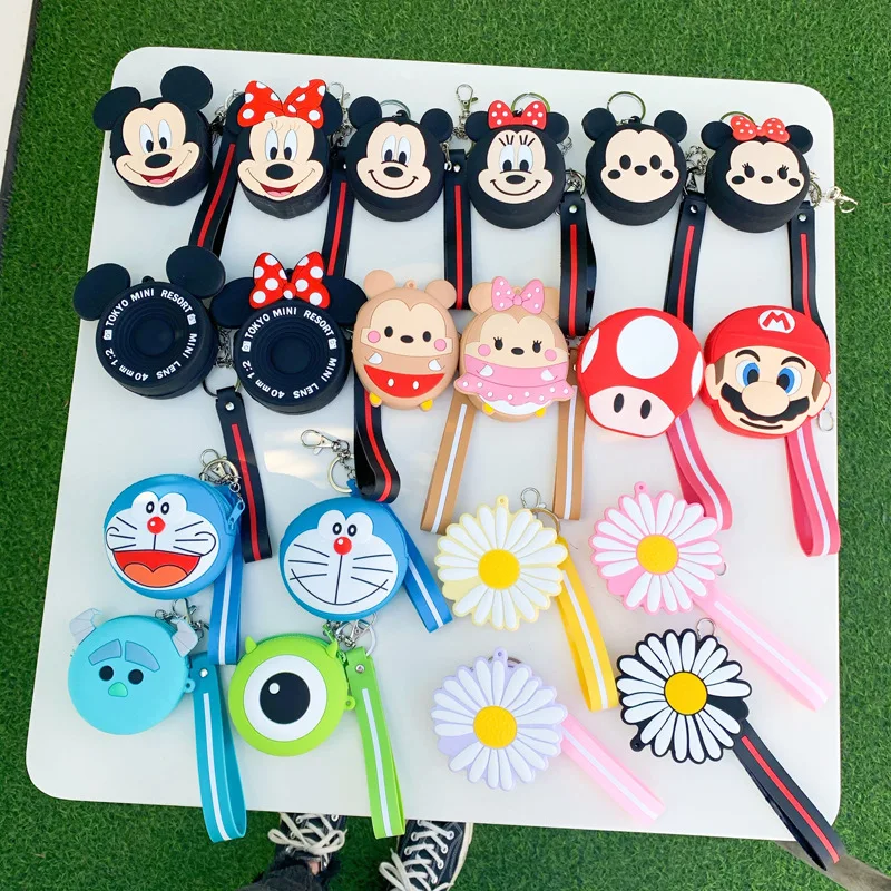 

Cute Change Pouch For Money Makeup Bag Cartoon Mickey Minnie Mario Flower Wallet Monster University Silicone Coin Purse Doraemon